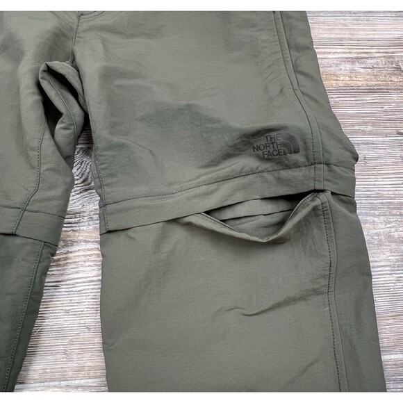 The North Face Convertible Pants/Shorts Mens 32 Green Nylon Ripstop Hiking Camp - Picture 2 of 16
